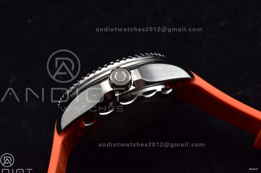 Dial TF Deep Gray Ceramic Rubber SS A2824 on Best Strap Orange 6000M Black Ultra Bezel Seamaster Edition 1:1 0512